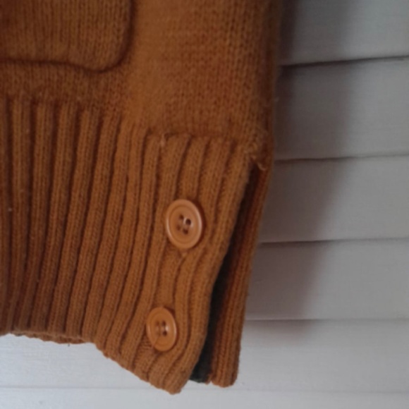 I'm David Mustard Blue White Striped Grandpa Cardigan Sweater With Pockets Prep - Picture 3 of 5